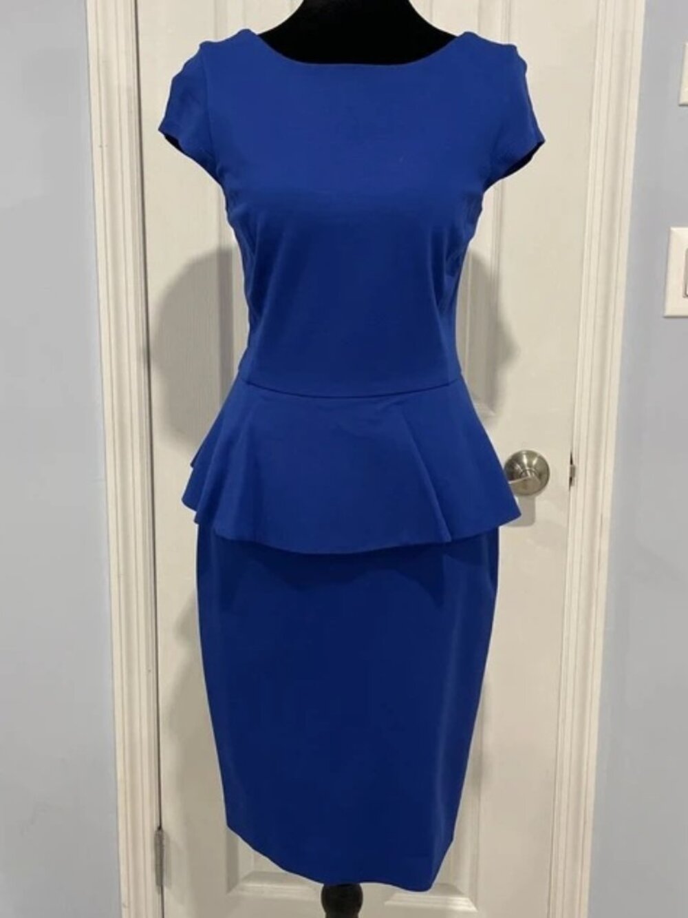Banana Republic Women’s Blue Peplum Sheath Dress 0